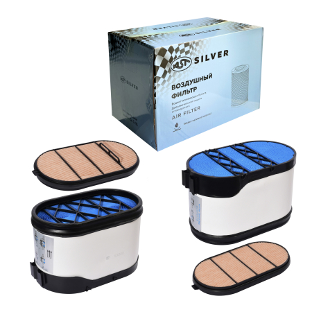 Фильтр воздушный  WP13 X3000/Yutong 2023 г. овальный 440x260 H=280 (AST1572/DZ97259191047+DZ97259191048) AST Silver