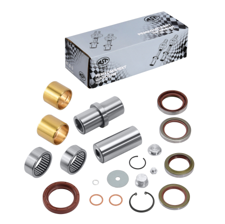 Р/к шкворня (на кулак) SHAANXI X3000 6x6 50/64x119 (HRC>50) (AST1267/81.36305.0015+81.36305.0016-XLB) OEM AST Silver