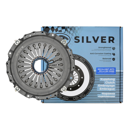 Корзина сцепления 430 (обр.выжим) HOWO T5G/C7H/SHAANXI X3000/X5000 MC11 (AST1064/DZ93189160306/WG9114160011/DZ9114160034) AST Silver