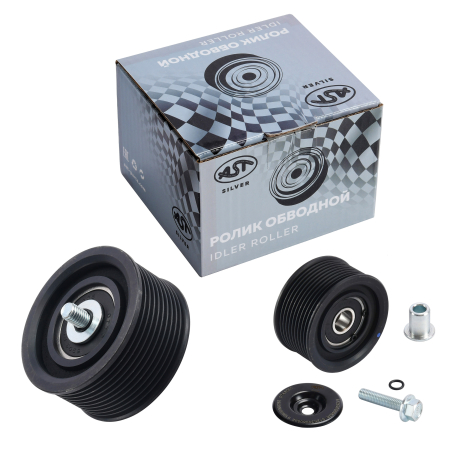Ролик обводной WP12/WP13/WP7 МАЗ/SHAANXI/YUTONG 6121,6128 10PK (AST1374/612630060838/612630060522/610800060265/1025-00286) AST Silver